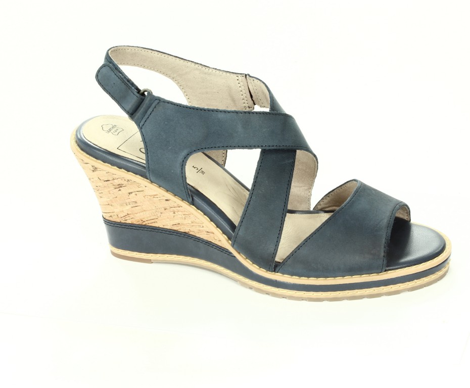 Caprice Sandały Damskie Navy Nubuck 9-28300-20