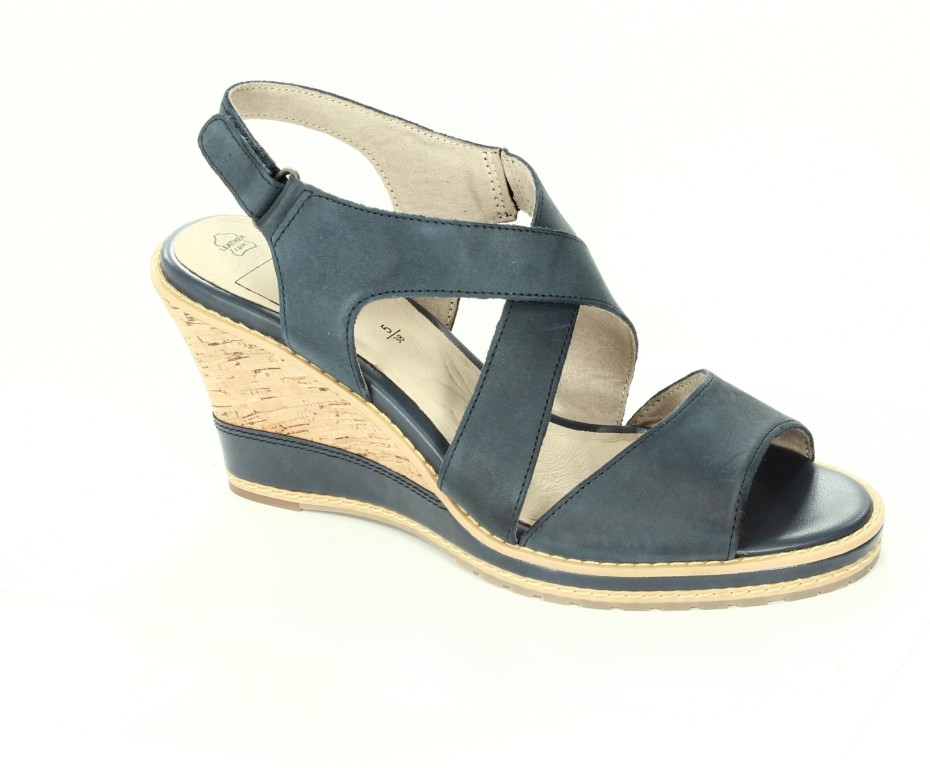 Caprice Sandały Damskie Navy Nubuck 9-28300-20