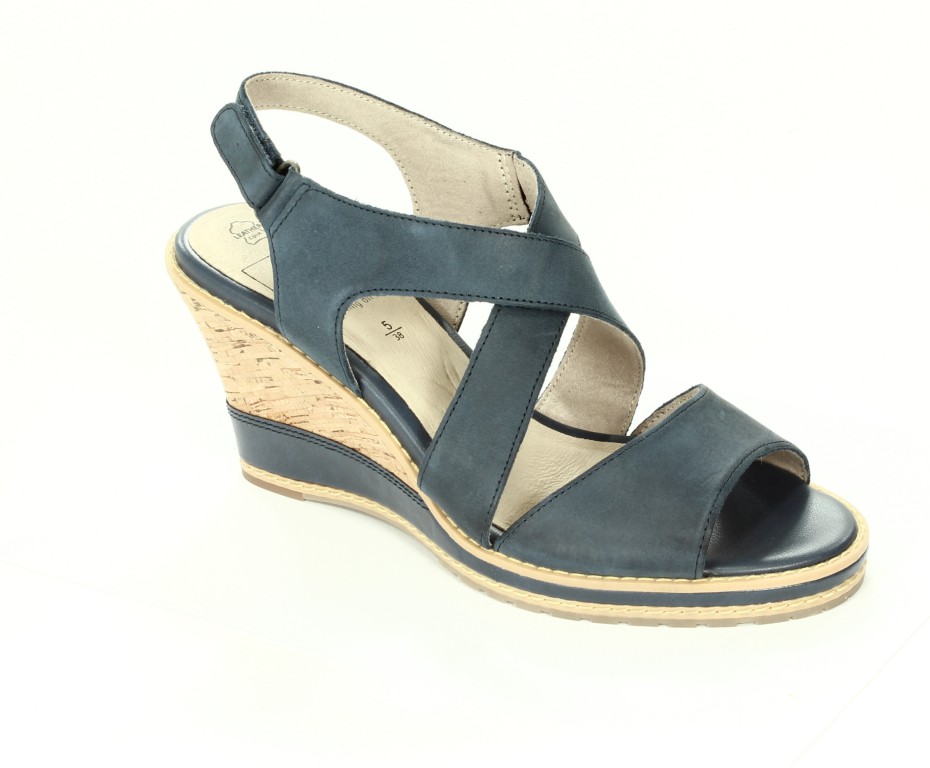 Caprice Sandały Damskie Navy Nubuck 9-28300-20