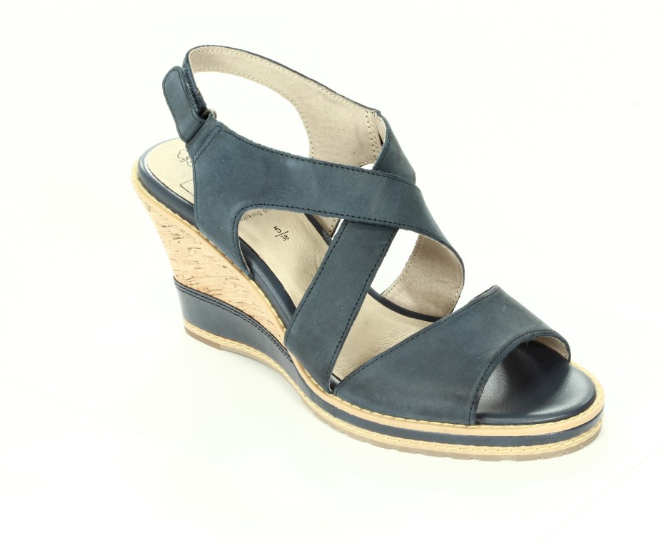 Caprice Sandały Damskie Navy Nubuck 9-28300-20