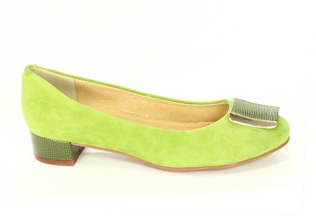 Bayla Baleriny Damskie Green Kid Suede Snake 1238-39