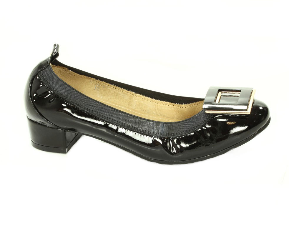 Bayla Czółenka Damskie Black Patent 1238-41
