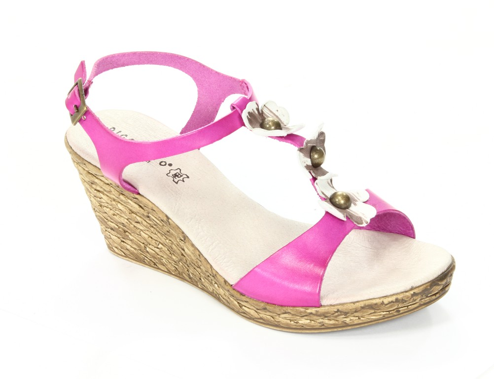 Verano Sandały Damskie Vaquetilla Fuxia 047