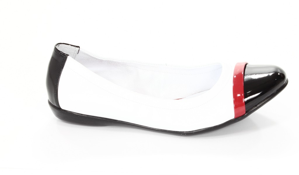 Carsona Baleriny Damskie 139 Comfort Biały+Czarny Lakier 
