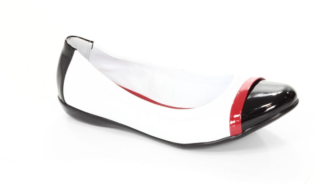 Carsona Baleriny Damskie 139 Comfort Biały+Czarny Lakier 