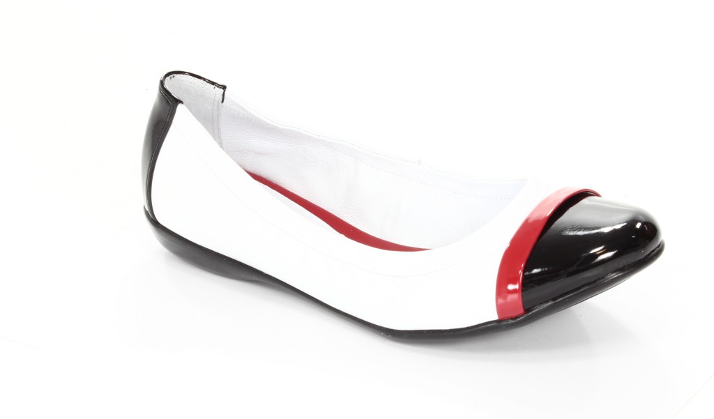 Carsona Baleriny Damskie 139 Comfort Biały+Czarny Lakier 