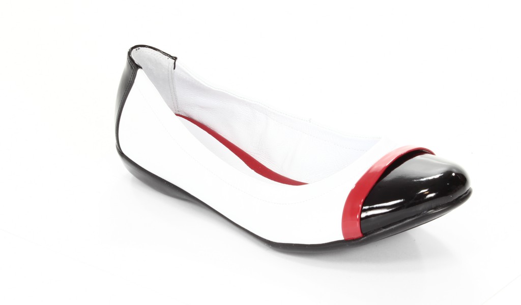Carsona Baleriny Damskie 139 Comfort Biały+Czarny Lakier 