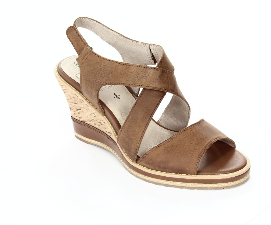 Caprice Sandały Damskie 9-28300-20 Camel Nubuc