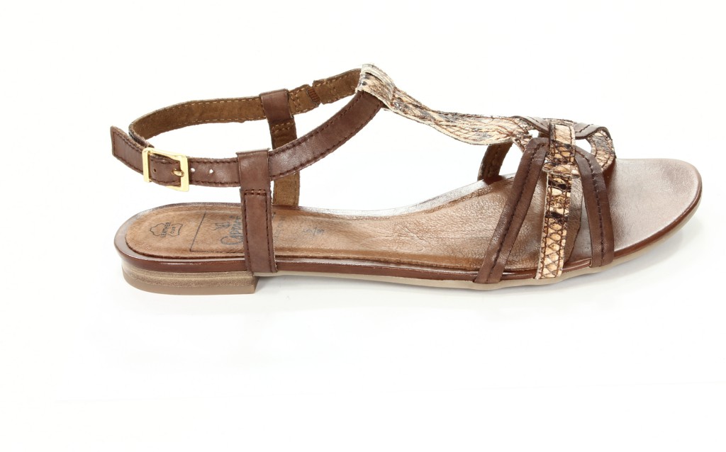Caprice Sandały Damskie 9-28100-20 Camel/Snake C. 