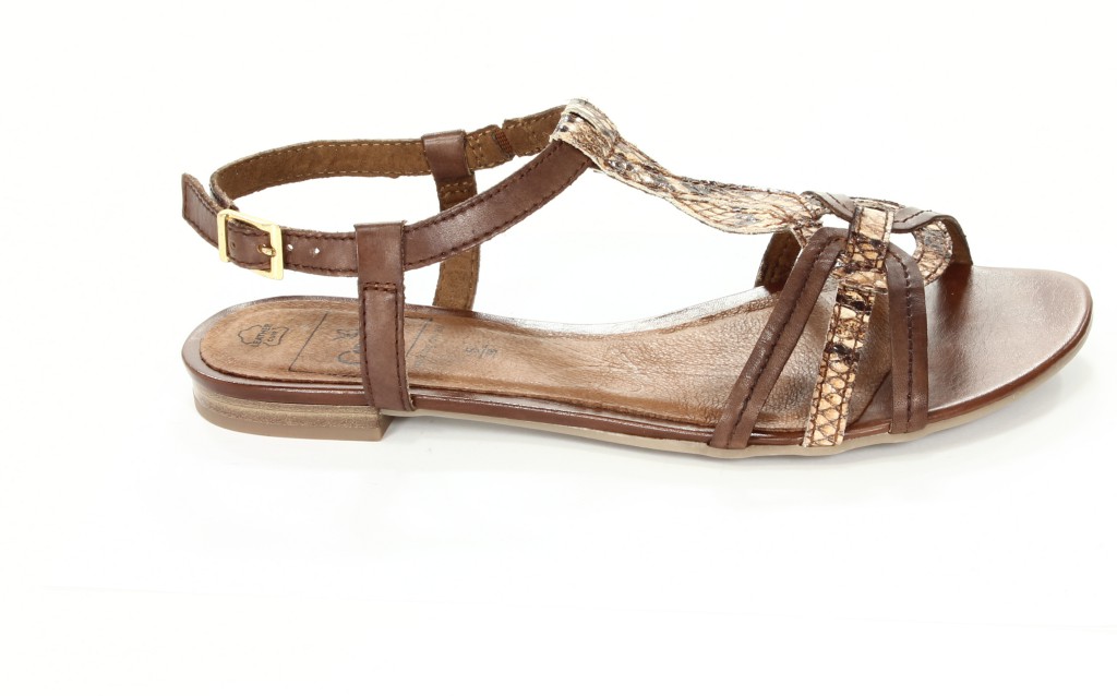 Caprice Sandały Damskie 9-28100-20 Camel/Snake C. 
