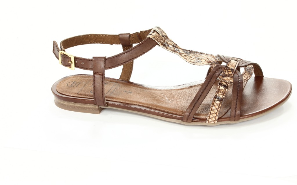 Caprice Sandały Damskie 9-28100-20 Camel/Snake C. 