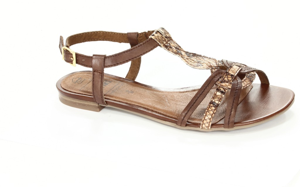 Caprice Sandały Damskie 9-28100-20 Camel/Snake C. 