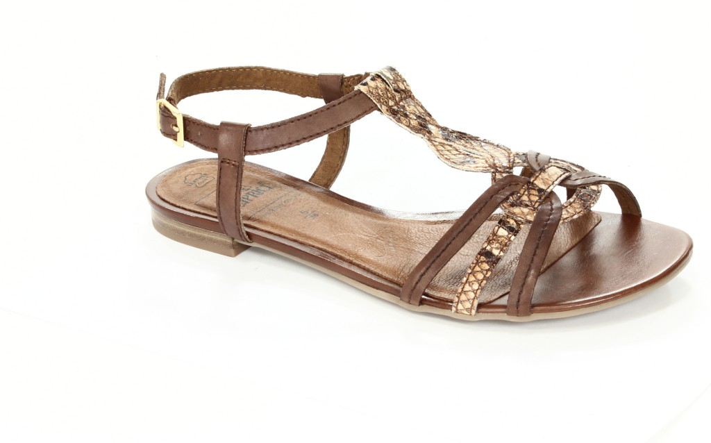 Caprice Sandały Damskie 9-28100-20 Camel/Snake C. 