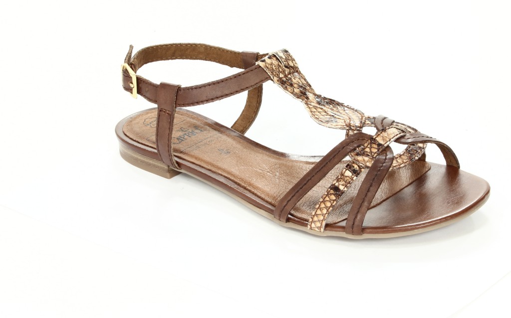 Caprice Sandały Damskie 9-28100-20 Camel/Snake C. 