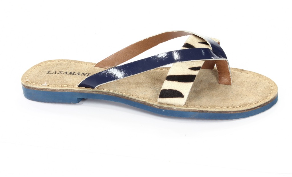 Lazamani Klapki Damskie 11,017 Blue/Zebra 