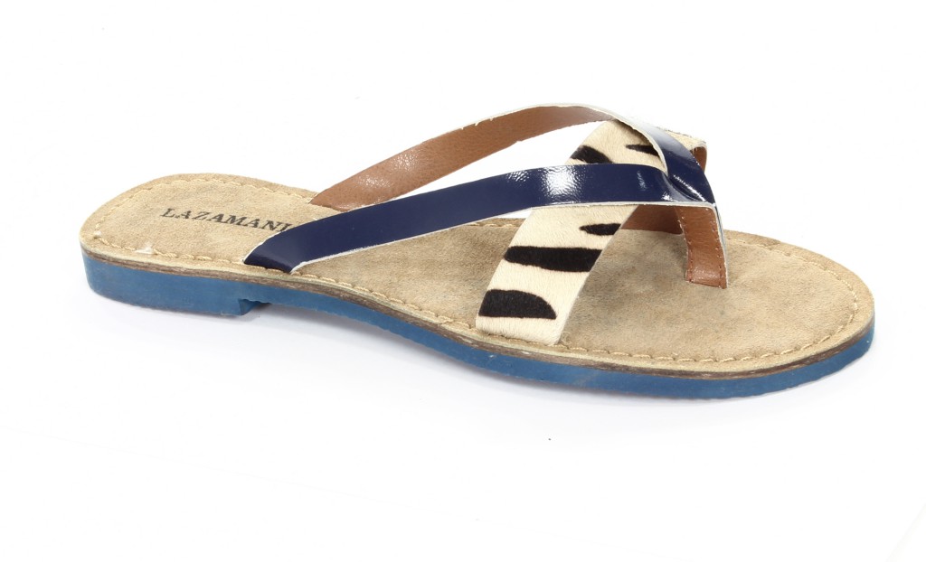 Lazamani Klapki Damskie 11,017 Blue/Zebra 