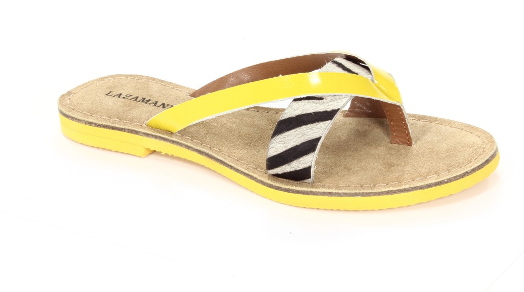 Lazamani Klapki Damskie 11,017 Yellow/Zebra 