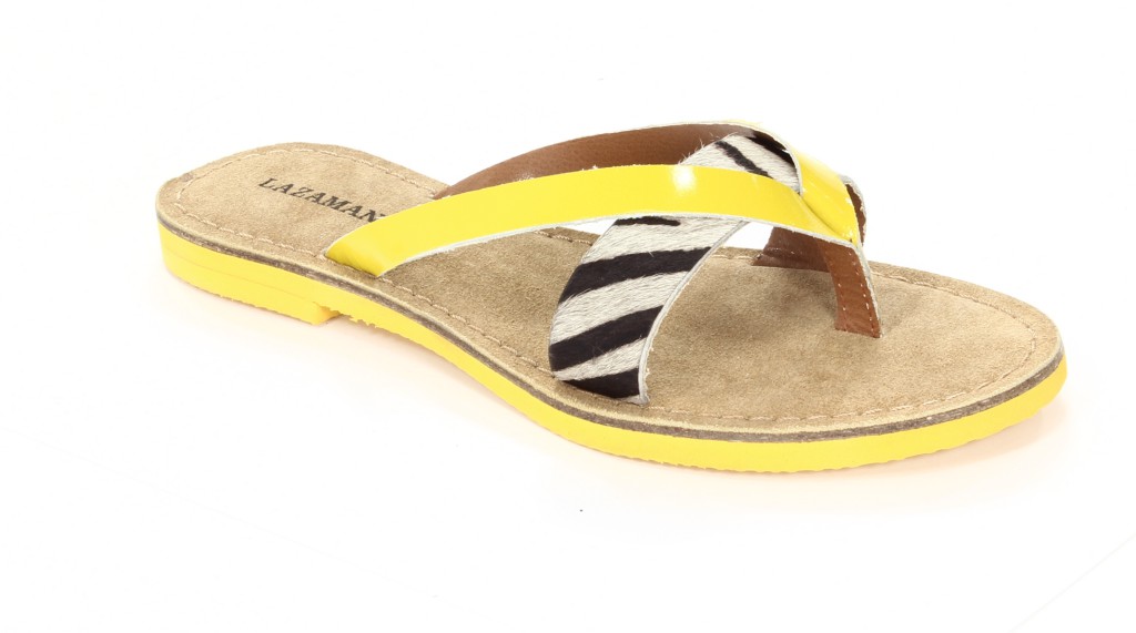 Lazamani Klapki Damskie 11,017 Yellow/Zebra 