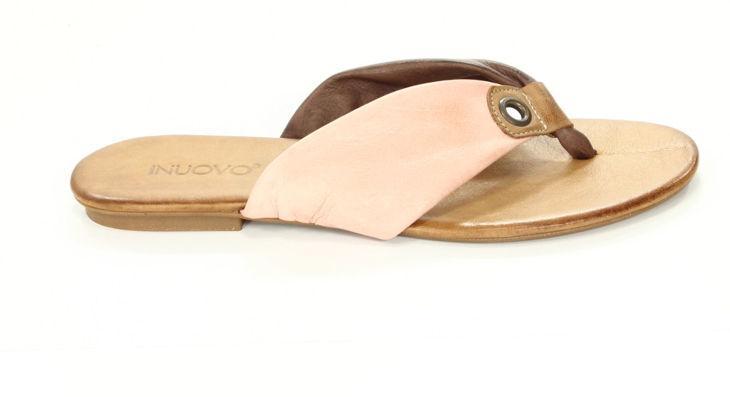 Inuovo Klapki Damskie OP1829 Dark Brown-Peach 