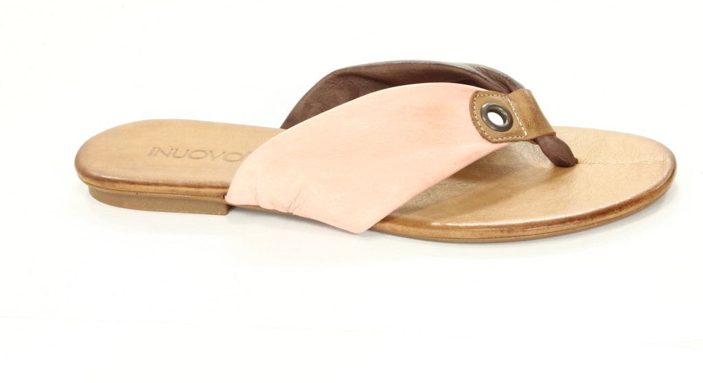 Inuovo Klapki Damskie OP1829 Dark Brown-Peach 
