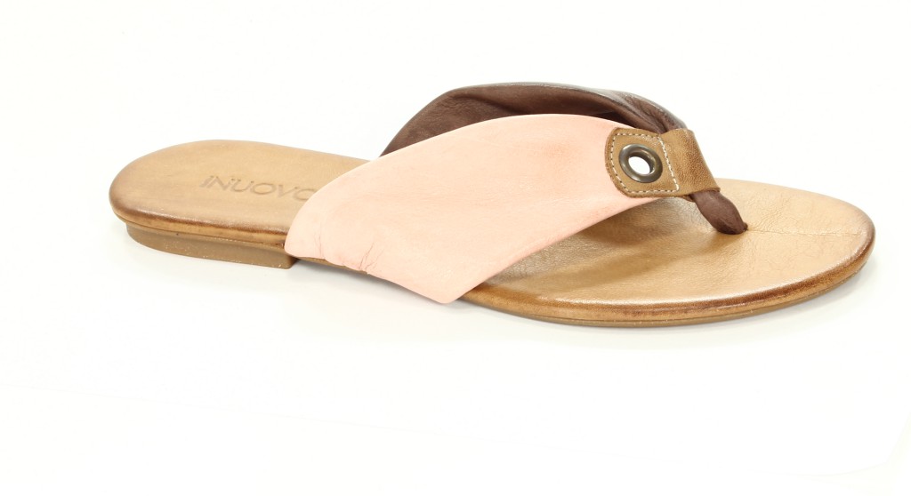 Inuovo Klapki Damskie OP1829 Dark Brown-Peach 