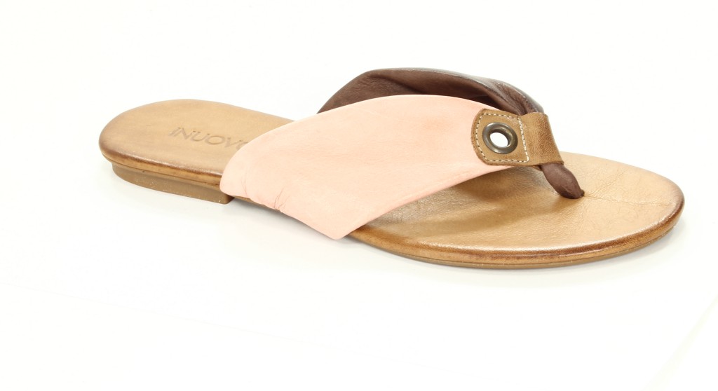 Inuovo Klapki Damskie OP1829 Dark Brown-Peach 