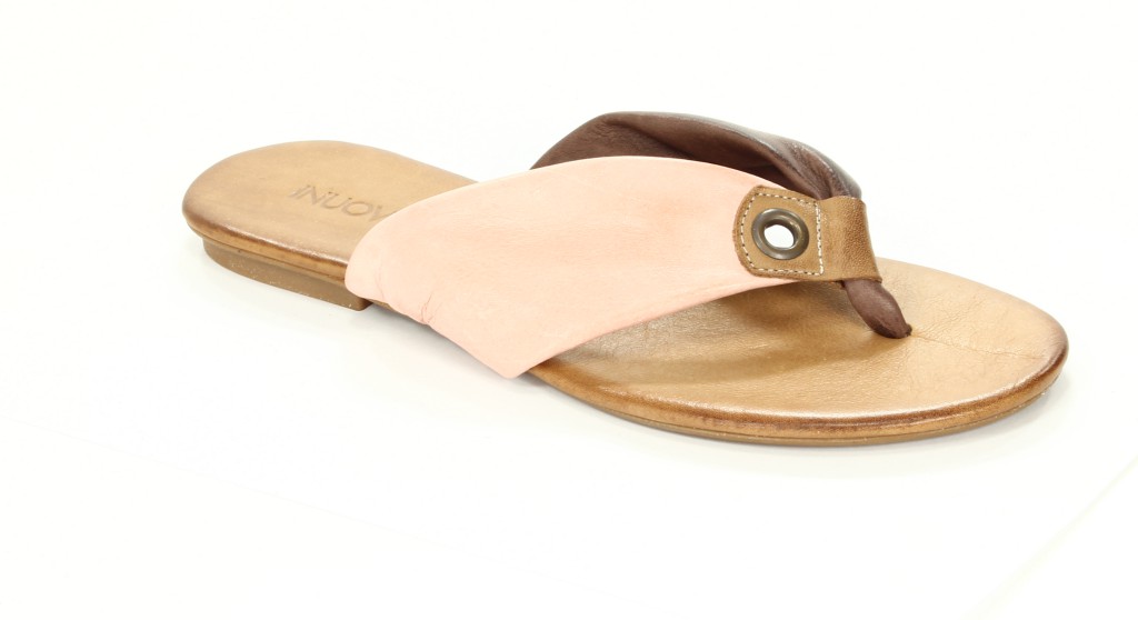 Inuovo Klapki Damskie OP1829 Dark Brown-Peach 