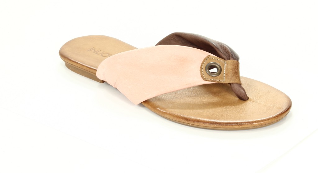 Inuovo Klapki Damskie OP1829 Dark Brown-Peach 