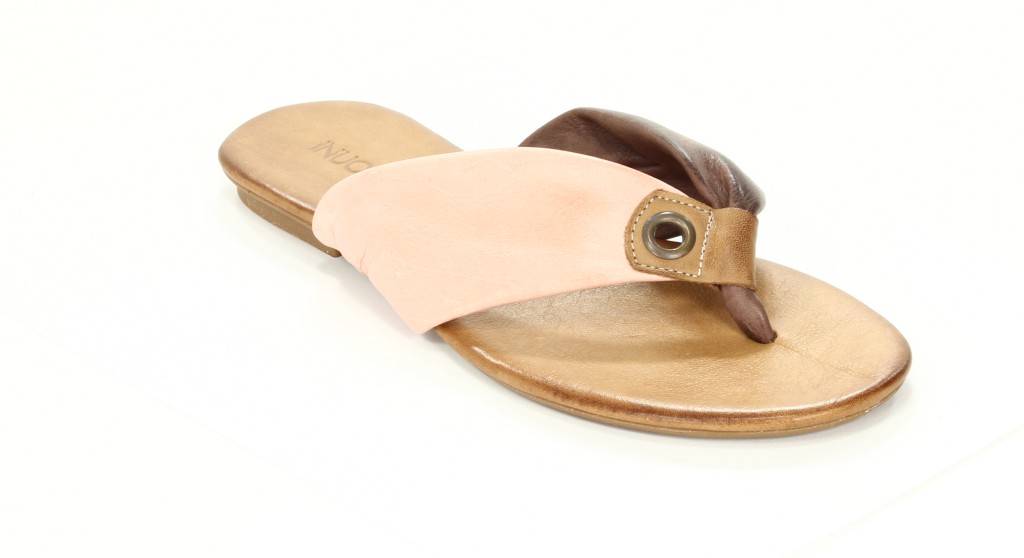 Inuovo Klapki Damskie OP1829 Dark Brown-Peach 