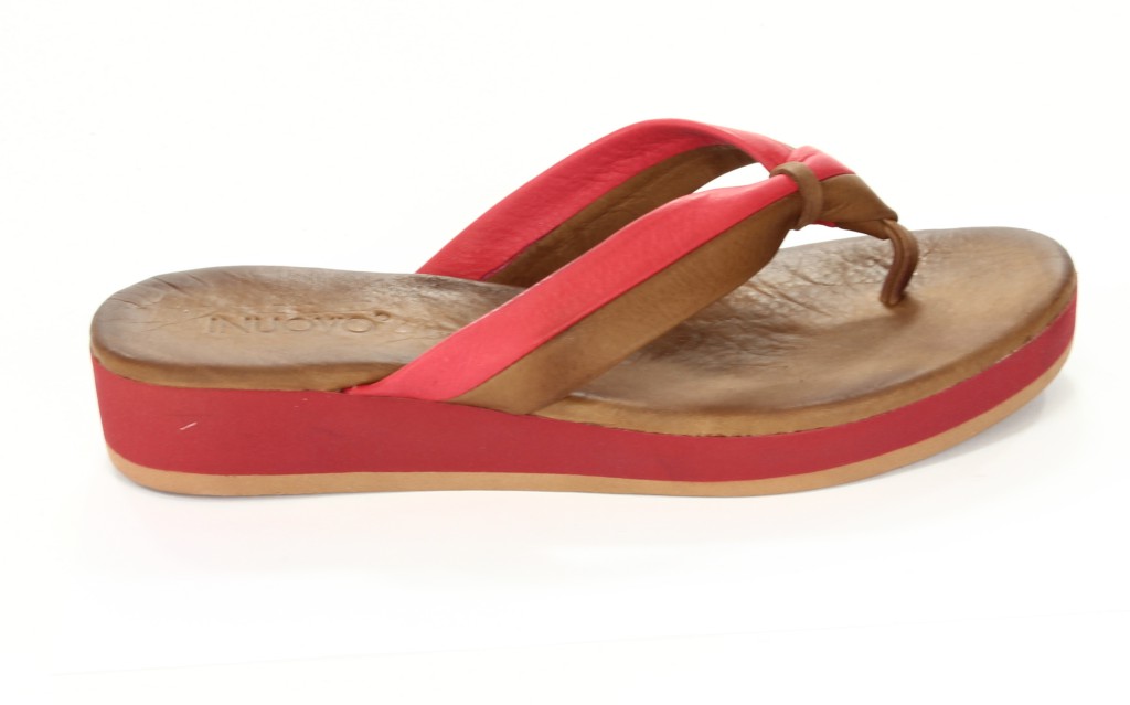 Inuovo Klapki Damskie OP1846 Nature-Red 
