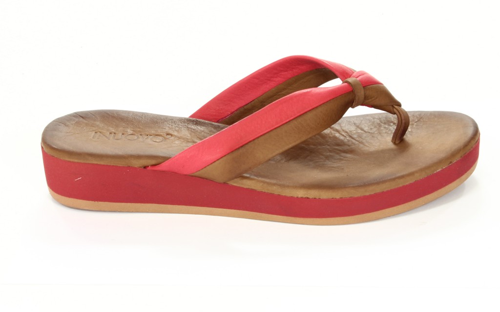 Inuovo Klapki Damskie OP1846 Nature-Red 