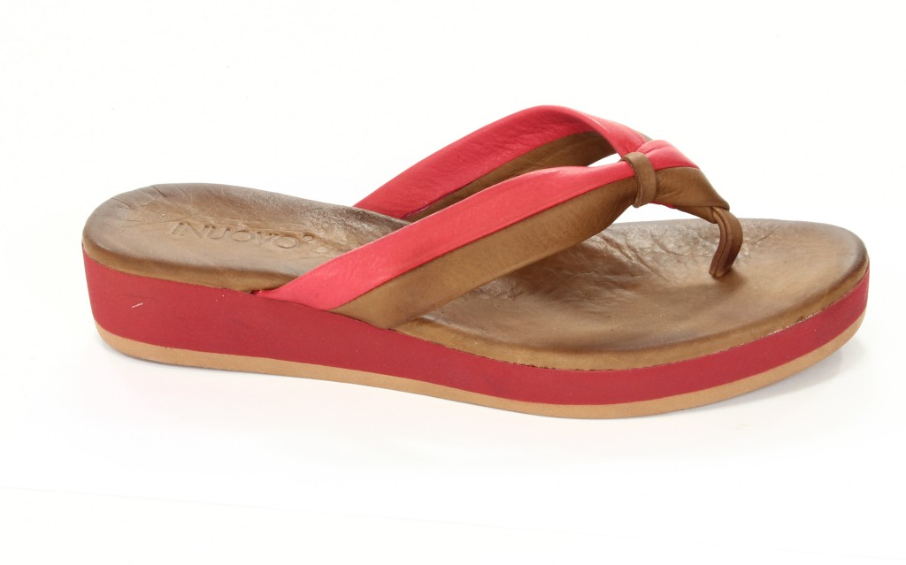 Inuovo Klapki Damskie OP1846 Nature-Red 