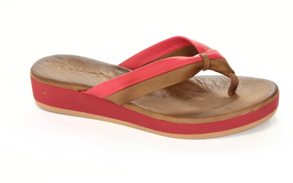 Inuovo Klapki Damskie OP1846 Nature-Red 