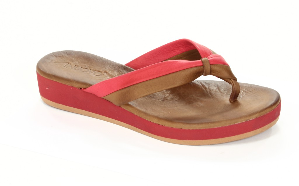 Inuovo Klapki Damskie OP1846 Nature-Red 