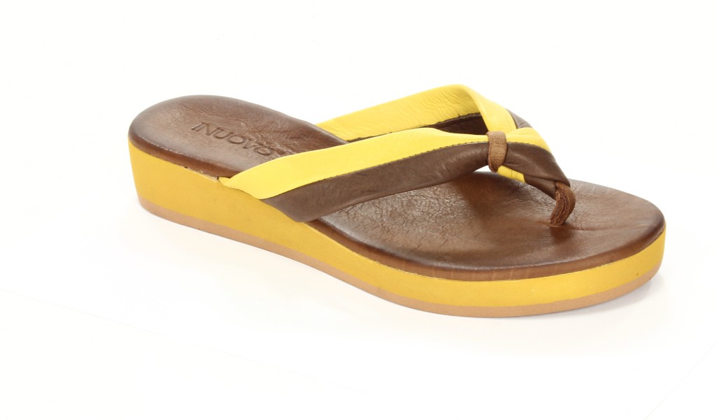 Inuovo Klapki Damskie OP1846 Dark Brown-Yellow 