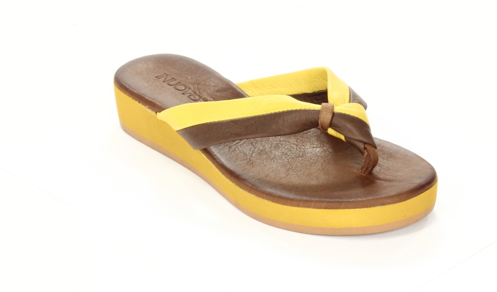 Inuovo Klapki Damskie OP1846 Dark Brown-Yellow 