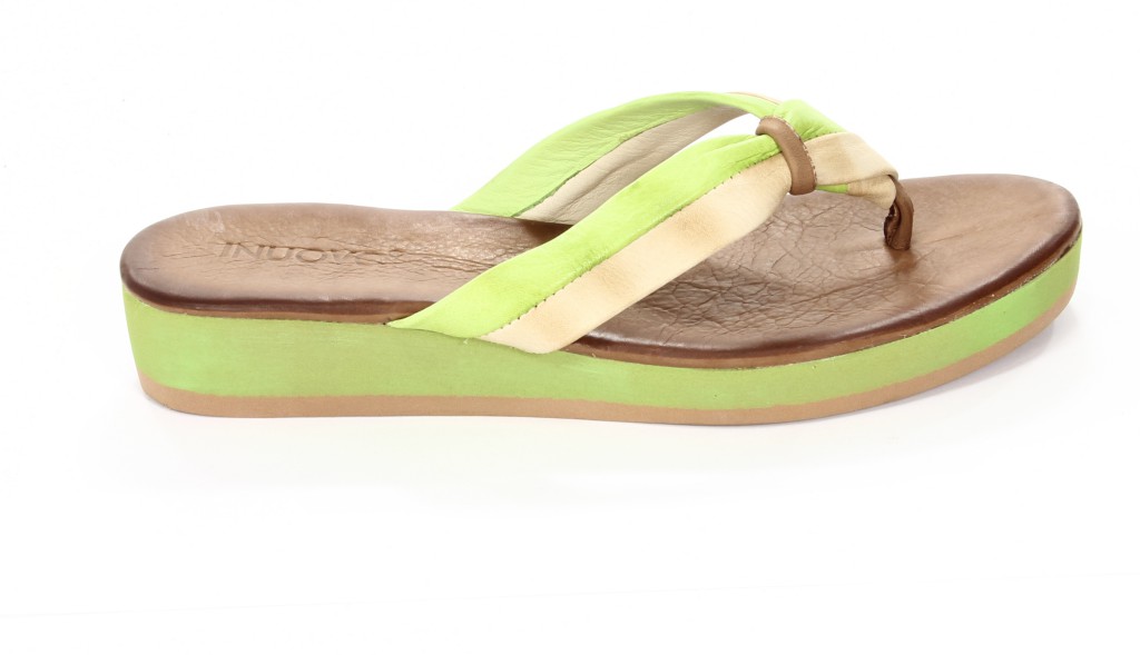 Inuovo Klapki Damskie OP1846 Beige-Pistachio 