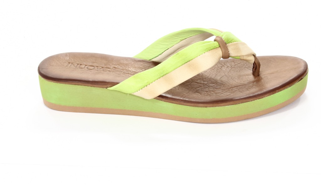 Inuovo Klapki Damskie OP1846 Beige-Pistachio 