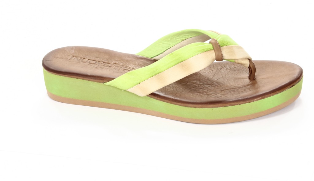 Inuovo Klapki Damskie OP1846 Beige-Pistachio 