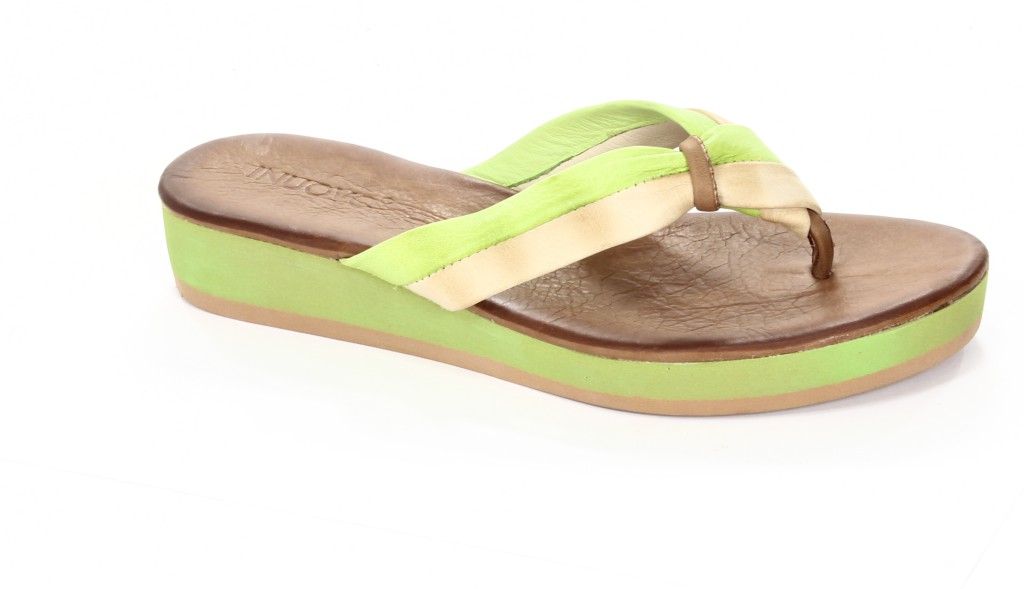 Inuovo Klapki Damskie OP1846 Beige-Pistachio 