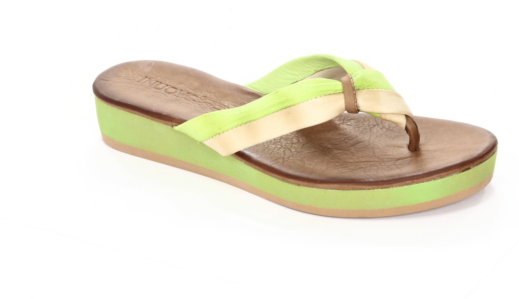 Inuovo Klapki Damskie OP1846 Beige-Pistachio 