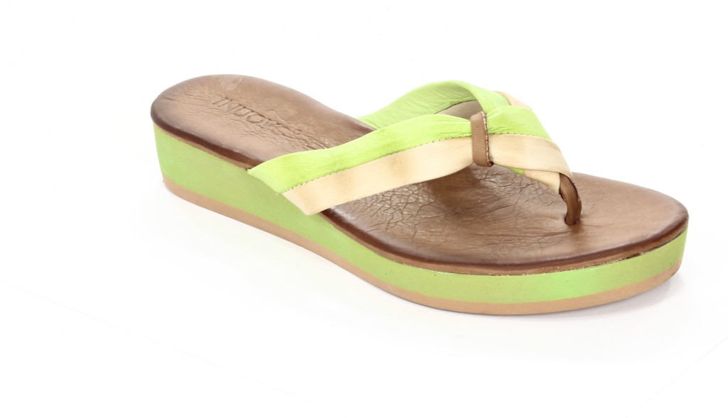 Inuovo Klapki Damskie OP1846 Beige-Pistachio 