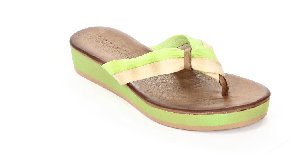 Inuovo Klapki Damskie OP1846 Beige-Pistachio 