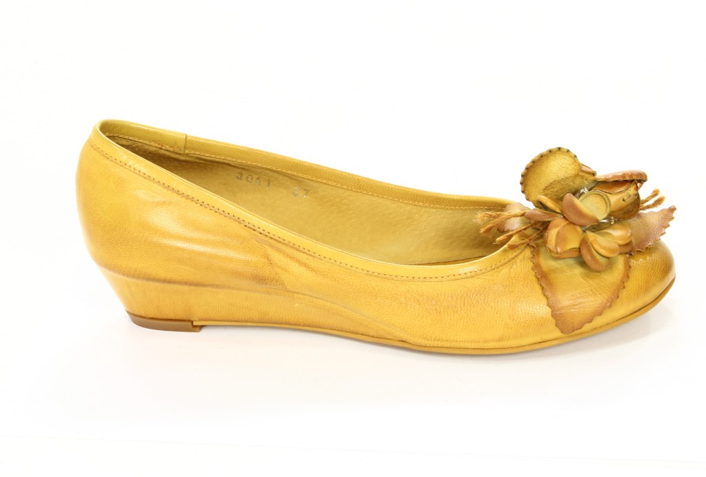 Venezia Baleriny Damskie 3041 Tuffato Giallo 