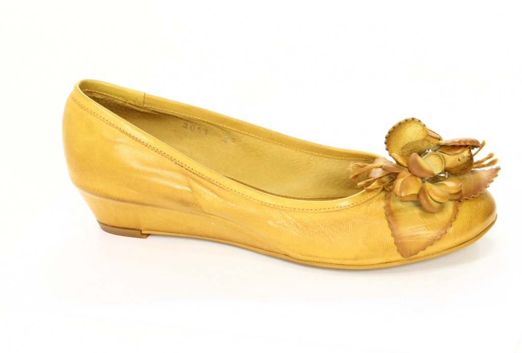 Venezia Baleriny Damskie 3041 Tuffato Giallo 