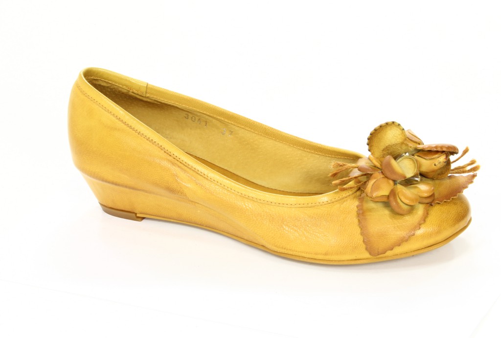 Venezia Baleriny Damskie 3041 Tuffato Giallo 