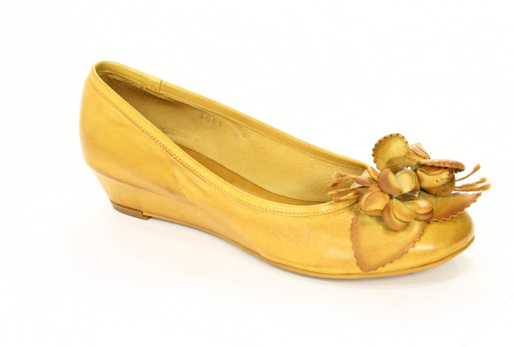 Venezia Baleriny Damskie 3041 Tuffato Giallo 