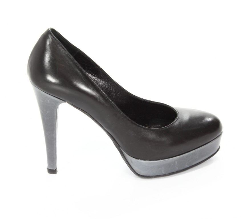 Venezia Czółenka Damskie 7308 Vit.Nero+Grigio 