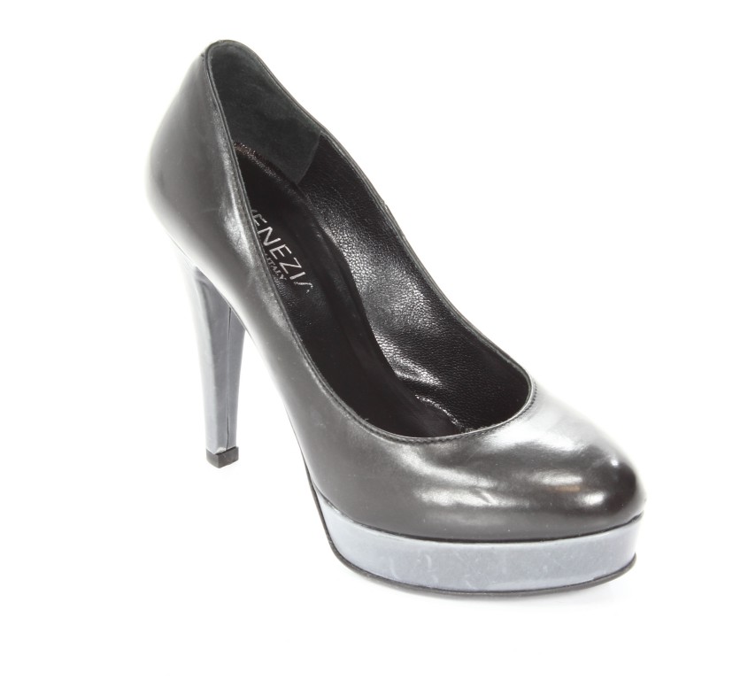 Venezia Czółenka Damskie 7308 Vit.Nero+Grigio 