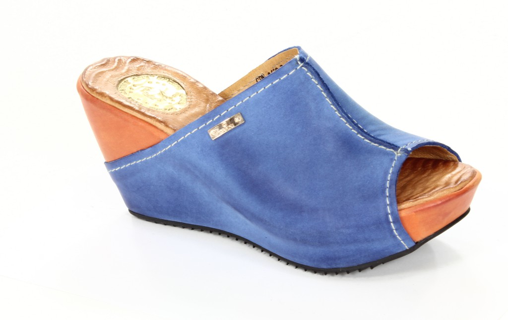 Carinii Klapki Damksie B1629 Blue/Dynia 